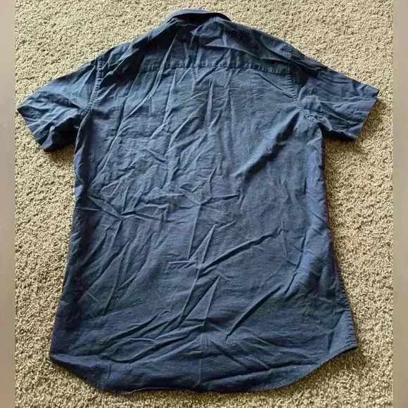 Travis Mathew Casual Button Front Short Sleeve Cotton Shirt Navy Size Medium - Picture 4 of 4